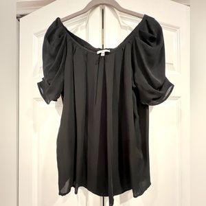 Joie Black Chiffon Top with Bow on Back Size S